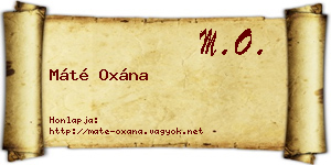 Máté Oxána névjegykártya
